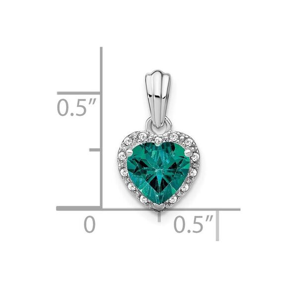 Kazi Luxury Sterling Silver Rhod-plated Created Alexandrite and Diamond Pendant